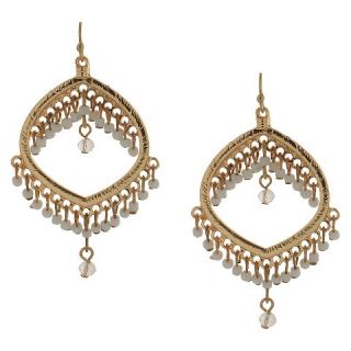 Womens Dangle Earrings   Gold and White