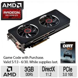 XFX AMD Radeon R9 280X 3GB DDR5 Graphics Card   3GB DDR5 Memory, DirectX 11.2, OpenGL 4.2, PCI E 16x, 384 bit   R9280XTDBD