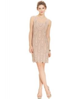 Betsy & Adam Petite Lace Overlay Tulle A Line Dress   Dresses   Women