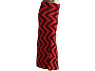 Azules Women's Stretch Maxi Skirt, D19 Red/BLK, Size Small
