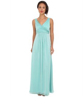 Adrianna Papell V Neck Chiffon Gown Spearmint