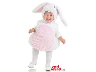 Very Cute White And Pink Rabbit Toddler Size Plush Costume