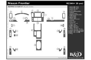 2005 2013 Nissan Frontier Wood Dash Kits   B&I WD595A DCF   B&I Dash Kits
