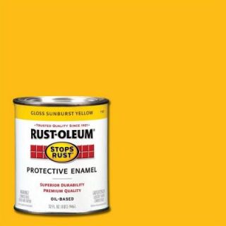 Rust Oleum Stops Rust 1 qt. Gloss Sunburst Yellow Protective Enamel Paint 7747502