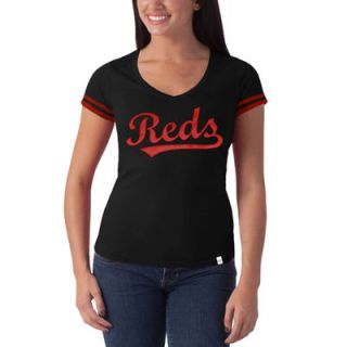 Cincinnati Reds 47 Brand Womens Showtime T Shirt   Black