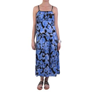 Journee Collection Womens Tiered Ankle Length Blue Spaghetti Strap