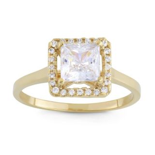 Gioelli 10k Gold Princess cut Cubic Zirconia High Polish Ring