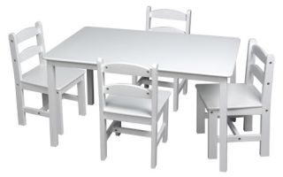 Gift Mark Rectangle Table and Chair Set   White   Activity Tables