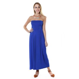 Hadari Womens Royal Blue Strapless Maxi Dress   Shopping