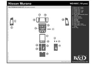 2003, 2004, 2005 Nissan Murano Wood Dash Kits   B&I WD495C DCF   B&I Dash Kits