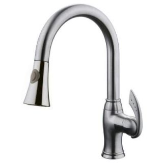 Yosemite Home Decor Single Handle Pull Out Sprayer Kitchen Faucet in Brushed Nickel YP28CKPO BN