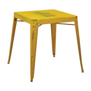 Work Smart Bristow Antique Yellow Metal Accent Table BRW432 AY