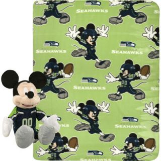 Disney Seattle Seahawks Mickey Mouse Plush and 40 x 50 Fleece Throw Blanket Set