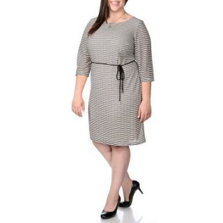 Sandra Darren Womens Plus Size Wavy Print Shift Dress   16385407