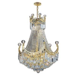 Worldwide Lighting Empire Collection 9 Light Crystal and Gold Chandelier W83026G20