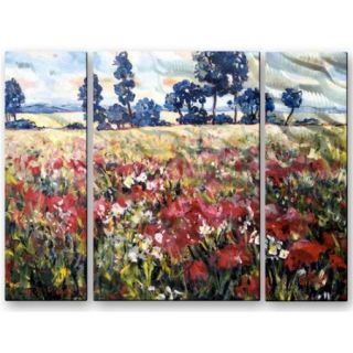 All My Walls Field of Flowers by Ingrid Dohm 3 Piece Painting Print