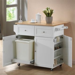 Coaster Furniture 900558 Kitchen Cart with Leaf Trash Compartment and Spice Rack